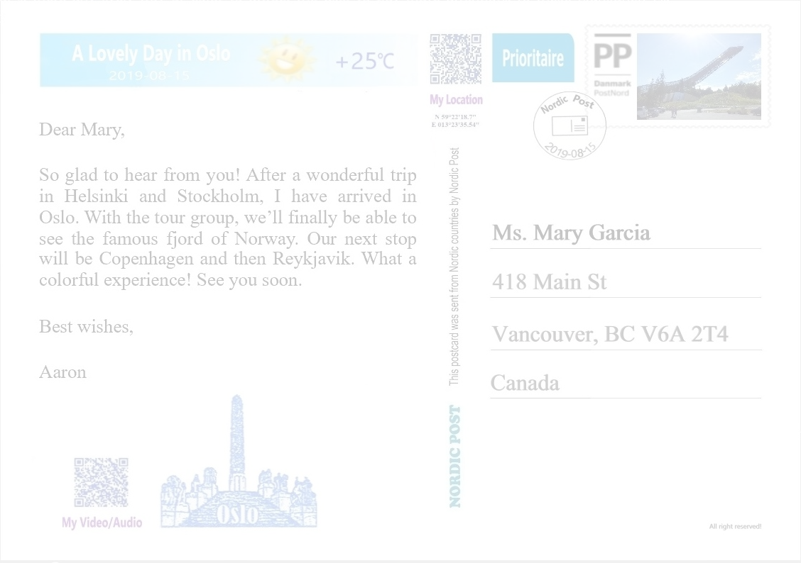 Postcard background